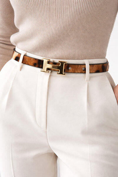 UCCELLO H Buckle Thin Women's Belt – Stylish and Minimal Daily Combination Accessory