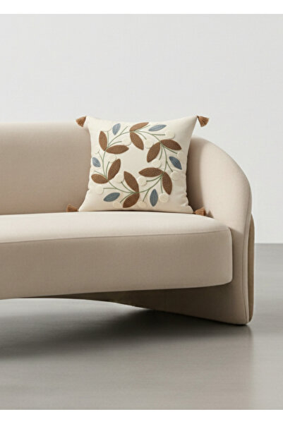 Destiva Home Husă de pernă decorativă cu ciucuri brodate, colorată, din bumba...