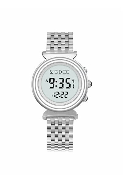 Al-Fajr Ladies' Stainless Steel Strap Digital Watch Water-Resistant Round Dial
