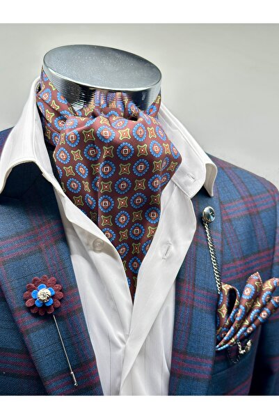 Gutiero Brown Patterned Men's Scarf