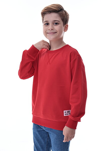 CQCQ Hanorac roșu pentru băieți, cu 2 fire, croială confortabilă, 100% bumbac...