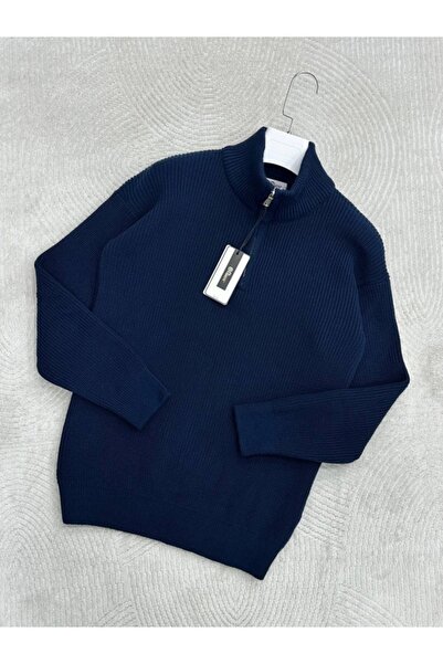 More Black Comfort Regular Fit Rahat Kalıp Fermuarlı Dik Yaka Basic Düz Sweat...