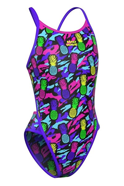 Mad Wave Kız Çocuk Mayosu antichlor Daria junior PBTJ8 - Renkli - XL/12-13 YAŞ