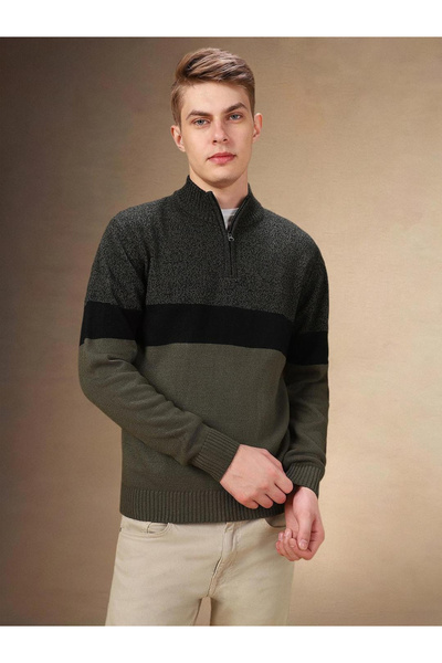 Dennis Lingo By Styli كنزة رجالية محبوكة ألوان متباينة