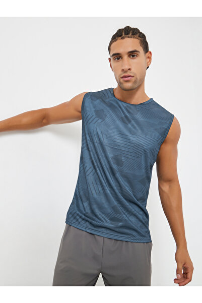 Styli Men Printed Quick Dry Textured Tank Top