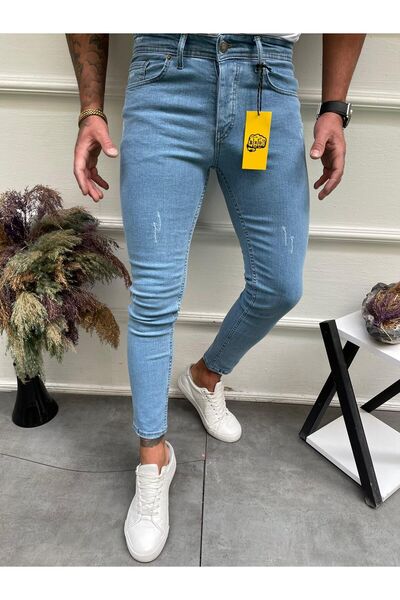 Generic Brand Blugi din lycra slimfit pentru bărbați