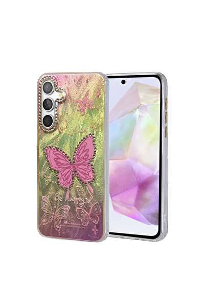 UnDePlus غطاء حماية لهاتف سامسونج جالاكسي A35 5G بنمط منقوش ملون ولامع