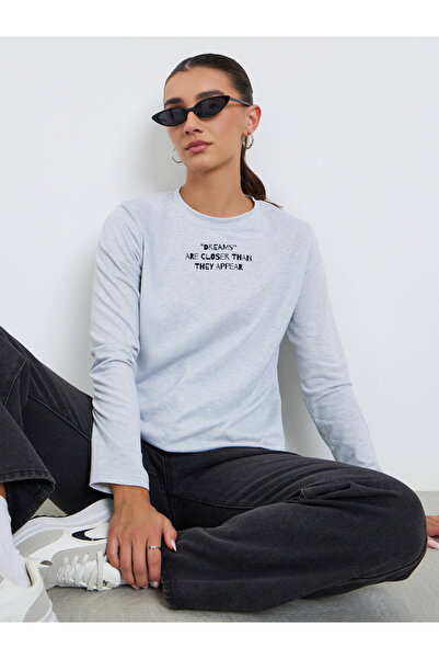 Styli Women Slogan Print Regular Fit T-Shirt