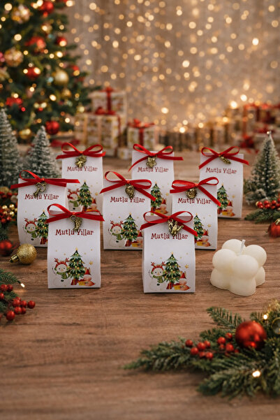 DECORA HOBİ Yılbaşı Konsept Hediyelik Bubble Mum, Mutlu Yıllar Yazılı, Kırmız...