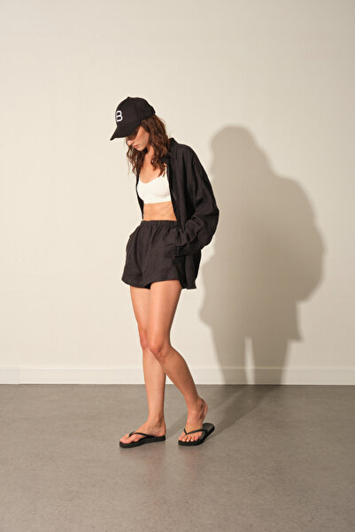 Beyyoglu %100 Keten Yırtmaçlı Şort