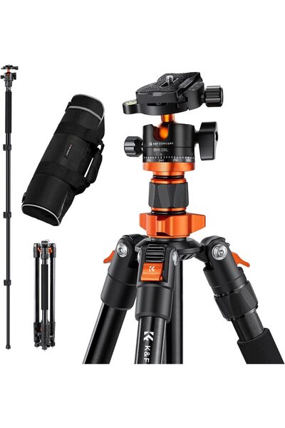 K&F CONCEPT 62 inch DSLR Camera Tripod, Lightweight and Compact Aluminum Deta...
