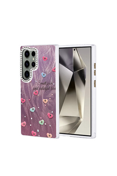 UnDePlus غطاء حماية لهاتف سامسونج جالاكسي إس 24 ألترا، غطاء ملون لامع بنمط منقوش