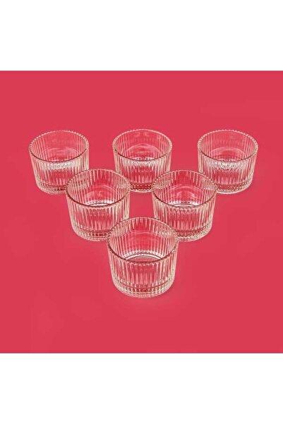 KRD Home 6'lı Çizgili Çerezlik - Şeffaf - 7 cm
