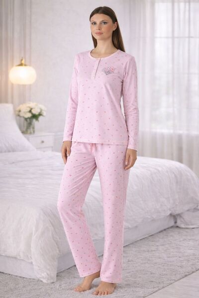 GAMDELLE MODA ملابس نوم نسائية منقوشة مقاس قماش مجدّل كبير