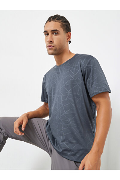 Styli Men Grey Printed Training T-Shirt