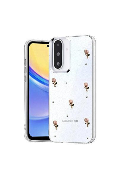 UnDePlus غطاء لهاتف سامسونج جالاكسي A36 شفاف مع نقش بارز ونمط لامع على شكل فيونكة