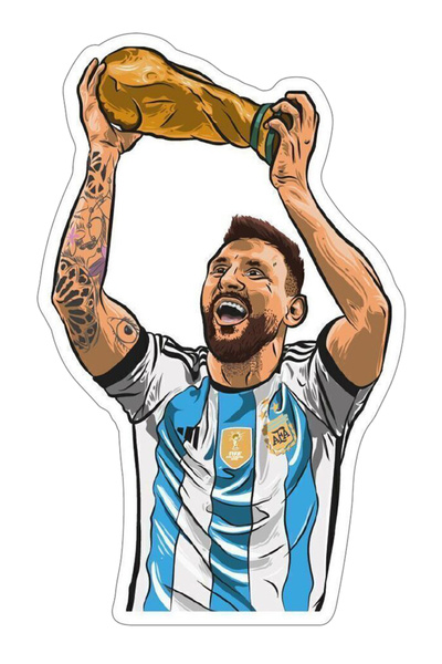 MegaSticker ملصق زجاجي لكأس العالم على شكل ماعز للسيارة والدراجة النارية والخ...