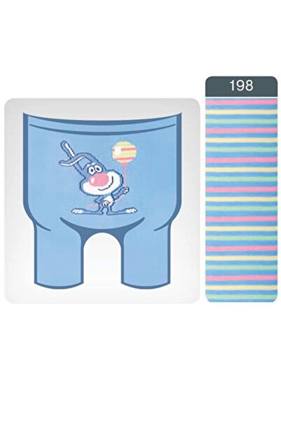 Conte Elegant Șosete subțiri din bumbac pentru copii cu model de iepurași, Conte Kids Tip-Top 198 - Albastru, 62-74 (12)