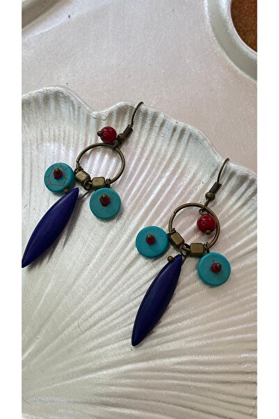 SELUVİA Women's Bohemian Ethnic Stone Detailed Dangle Earrings – Blue, Turquo...