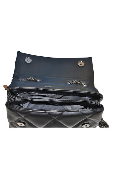 MGV ÇANTA Mgv Black Quilted Chain Women's Shoulder Bag