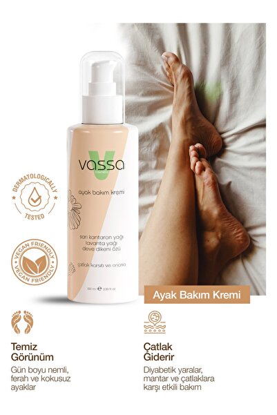 Vassa Onarıcı Ayak Bakım Kremi - Topuk Çatlak, Mantar ve Koku Karşıtı Sarı Ka...