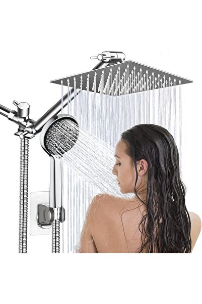 Arabest رأس دش أشوانث، رأس دش مطري 8 بوصة مع بخاخ يدوي قابل للتعديل بزاوية 11 بوصة