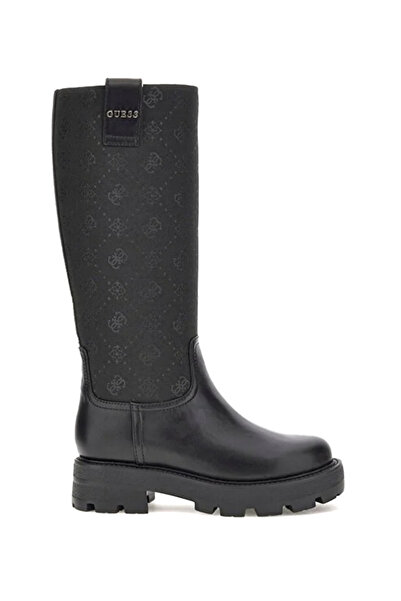 Guess Kadın Yannis Monogram Desenli Kalın Tabanlı Çizme - Siyah