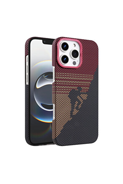 UnDePlus Apple iPhone 16 Pro Max Kılıf Kevlar Desenli Karbon M-Safe Magnetik ...