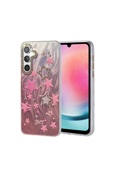 UnDePlus حافظة لهاتف سامسونج جالاكسي A24 4G، غطاء ذو نمط منقوش ملون ولامع