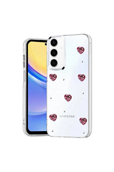 UnDePlus غطاء شفاف لهاتف سامسونج جالاكسي A55 / A35 5G مع نقش بارز ونمط لامع على شكل فيونكة