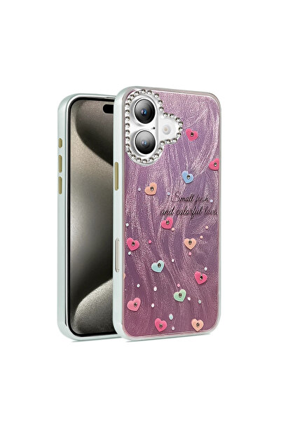 UnDePlus Apple iPhone 16 Plus Case Colorful Shiny Embossed Pattern Blade Cover