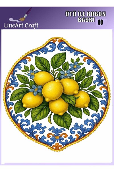 LİNEART N: 80 Limon Desenli Kumaş Transfer, Ahşap Transfer, Rub On Transfer 3...