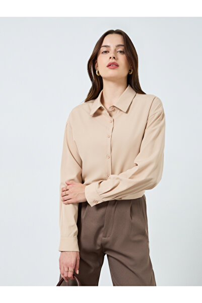 Styli Solid Long Sleeve Oversize Shits