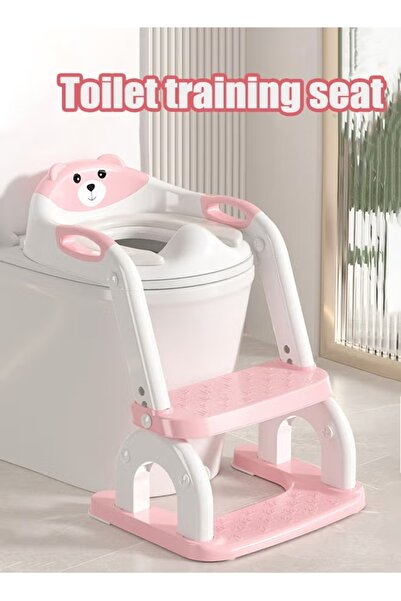 Generic Potty Training Seat with Step Stool Foldable Potty Chair Kids Toilet Training Seat Adjustable