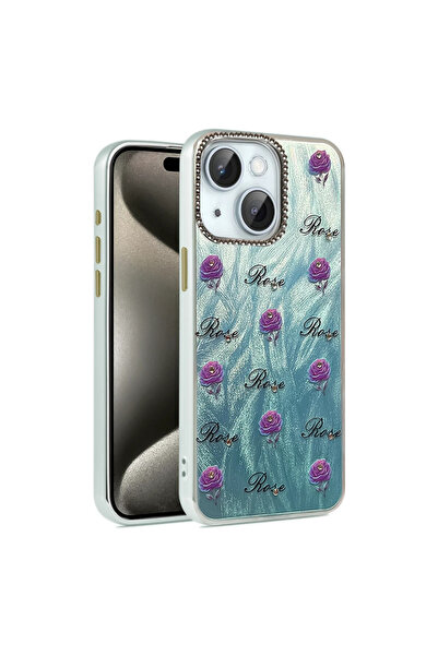 UnDePlus Apple iPhone 14/ 13 Case Colorful Shiny Embossed Pattern Blade Cover