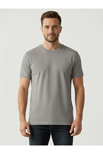 Clans & Hans By Styli Men Grey Cotton Crew Neck T-Shirt