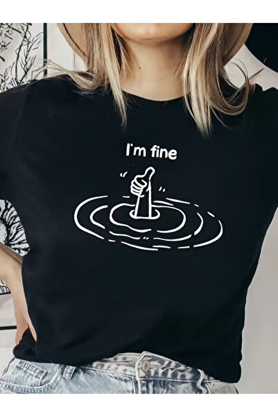 PENTHİLUS I Am Fine Printed Unisex T-Shirt - Unisex T-Shirt - Cotton T-Shirt