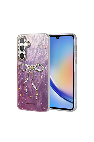 UnDePlus Samsung Galaxy A34 5g Case Colorful Shiny Embossed Pattern Blade Cover