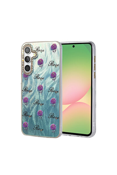 UnDePlus غطاء حماية لهاتف سامسونج جالاكسي A56 بنمط منقوش ملون ولامع