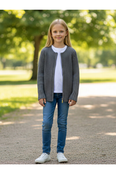 Take Two By Styli كارديجان رمادي محبوك للبنات
