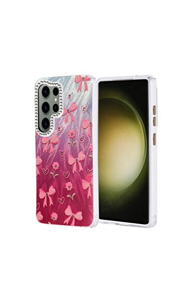 UnDePlus غطاء حماية لهاتف سامسونج جالاكسي S25 ألترا بنمط منقوش لامع وملون