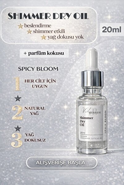 VIOLA BEAUTY Shimmer Dry Oil - Kuru Yağ "Tırnak ve Tırnak Eti Yumuşatıcısı Kütikül Bakım Yağı 20 ml Simli