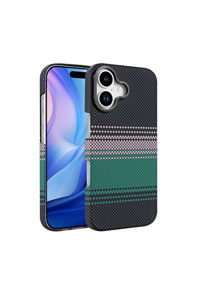 UnDePlus Apple iPhone 17 Kılıf Kevlar Desenli Karbon M-Safe Magnetik Şarj VEG...