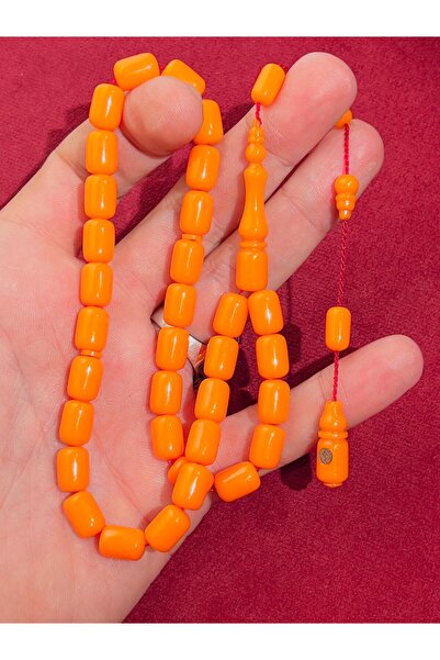 TTS TÜRK TESBİH SANATI Χάντρες προσευχής από κεχριμπάρι με εξαιρετική χειροτε...