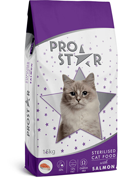 PRO STAR PROSTAR KISIRLAŞTIRILMIŞ YETİŞKİN KEDİ KURU MAMASI SOMONLU 15 KG