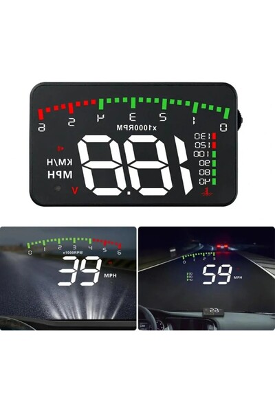 Renvox Tır Uyumlu 3.5'' OBD HUD Dijital Hararet-Hız-Devir-Voltaj Gösterge Paneli