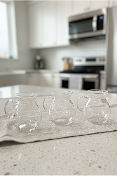 FH finehome Verano 3-Piece Glass Tea Cup with Handle