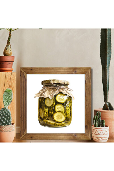 woodhomeworks Tek Parça Gerçek Ahşap Çerçeveli Dekor Tablo kare