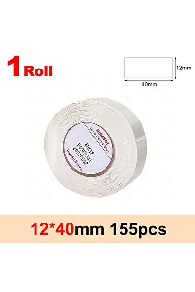 Choice1 1Roll 12x40mm 12-15mm Niimbot Label Tape Sticker Paper Rolls Self-adhesive Waterproof White Date Not
