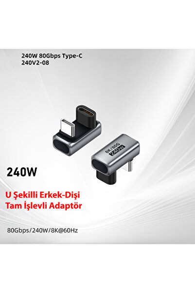 silabor Type-C adaptör USB4, Thunderbolt 5 cihazları için PD240W hızlı şarjı ...